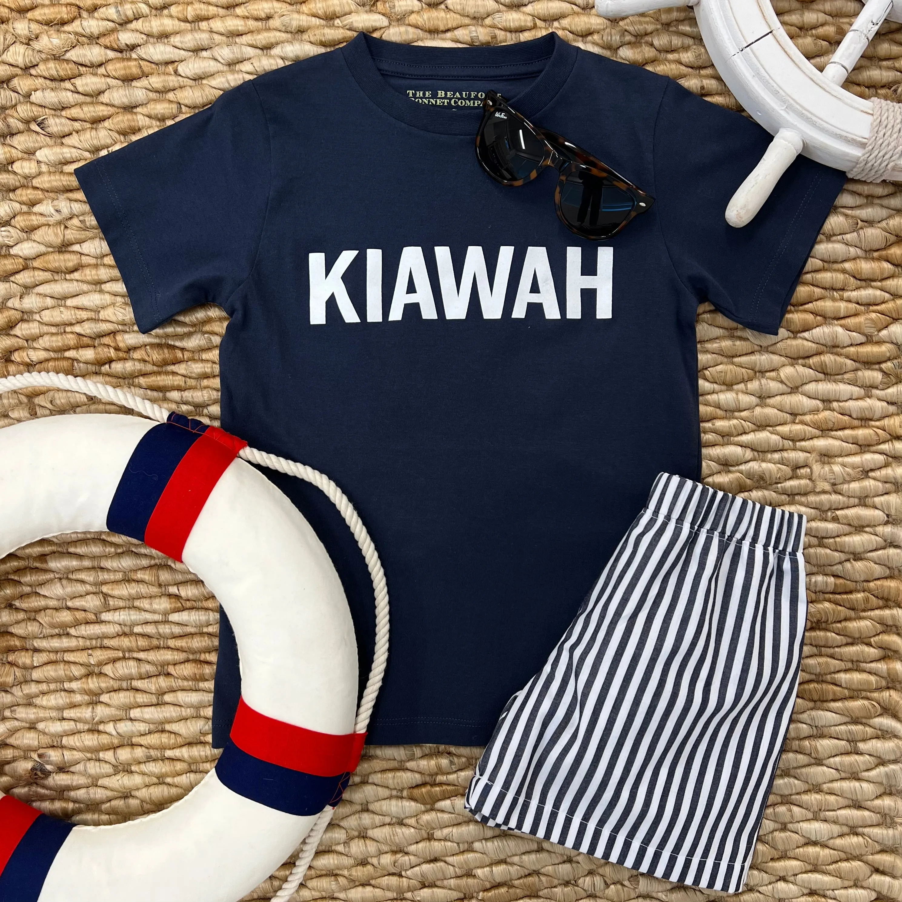 Shelton Shorts - Nantucket Navy Stripe with Nantucket Navy Stork