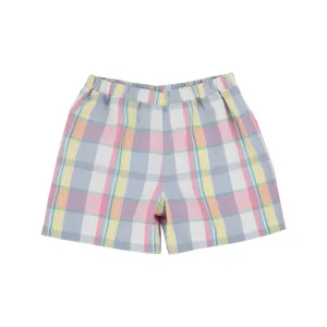 Shelton Shorts - Tennis Pro Plaid with Turks Teal Stork