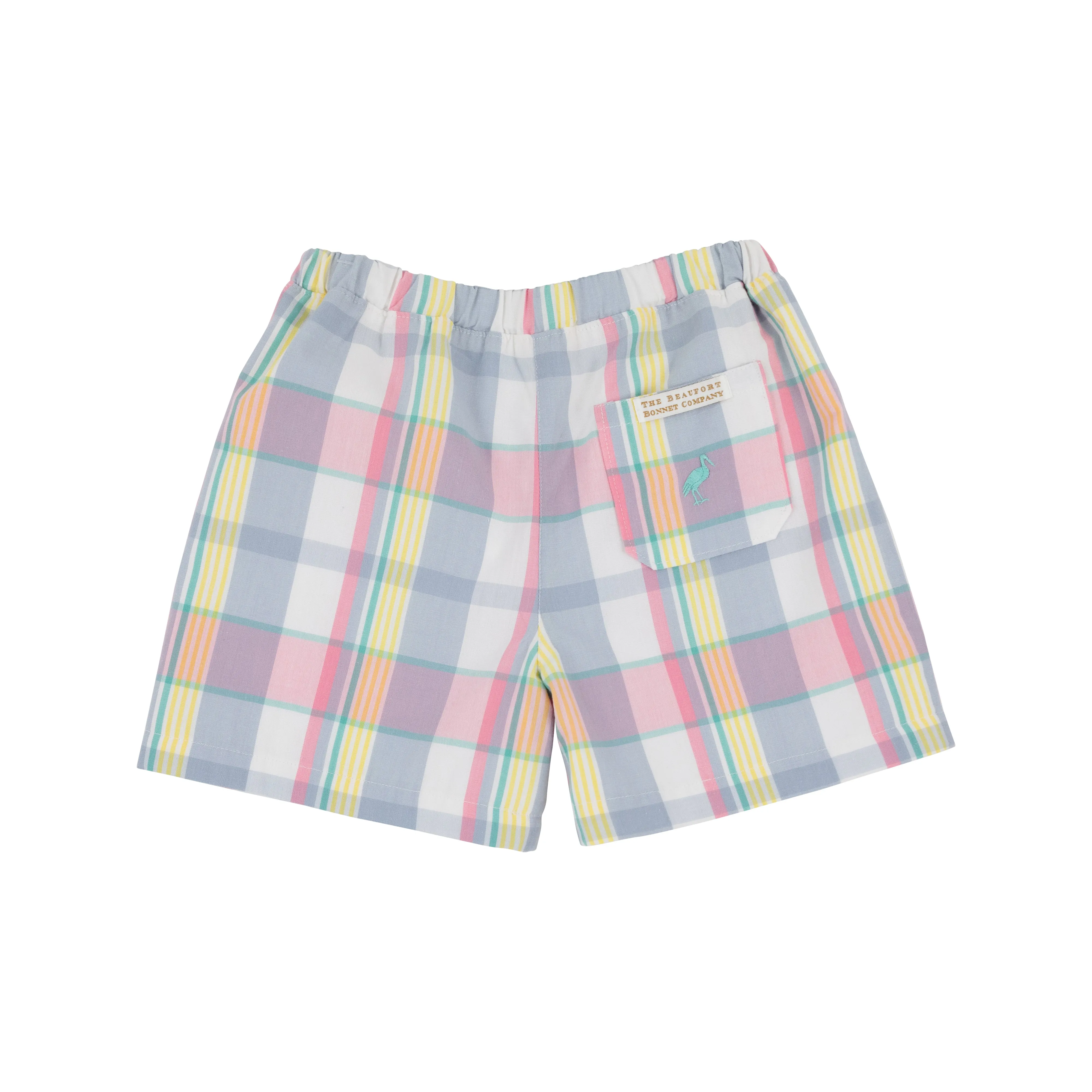 Shelton Shorts - Tennis Pro Plaid with Turks Teal Stork