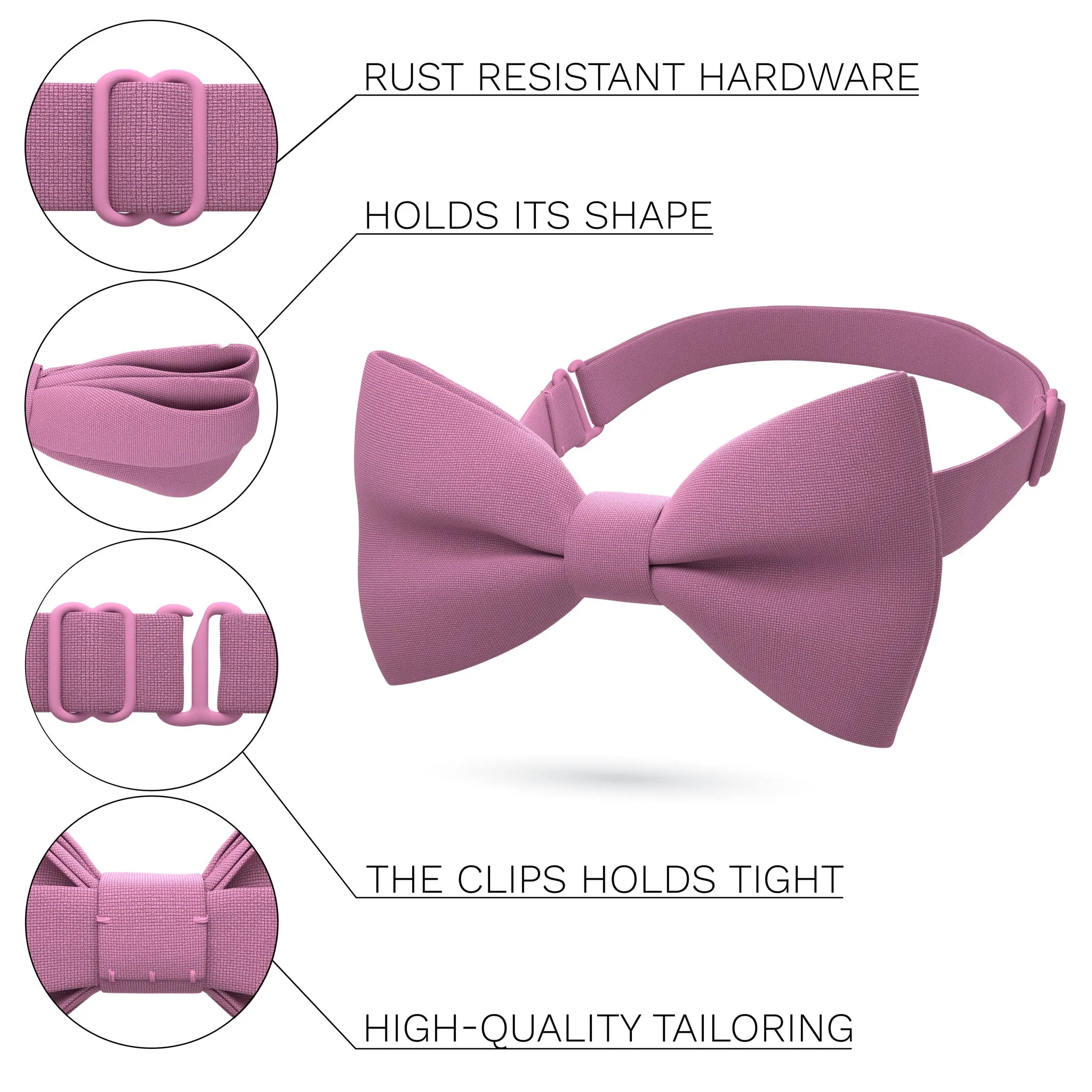 Smoky Rose Bow Tie