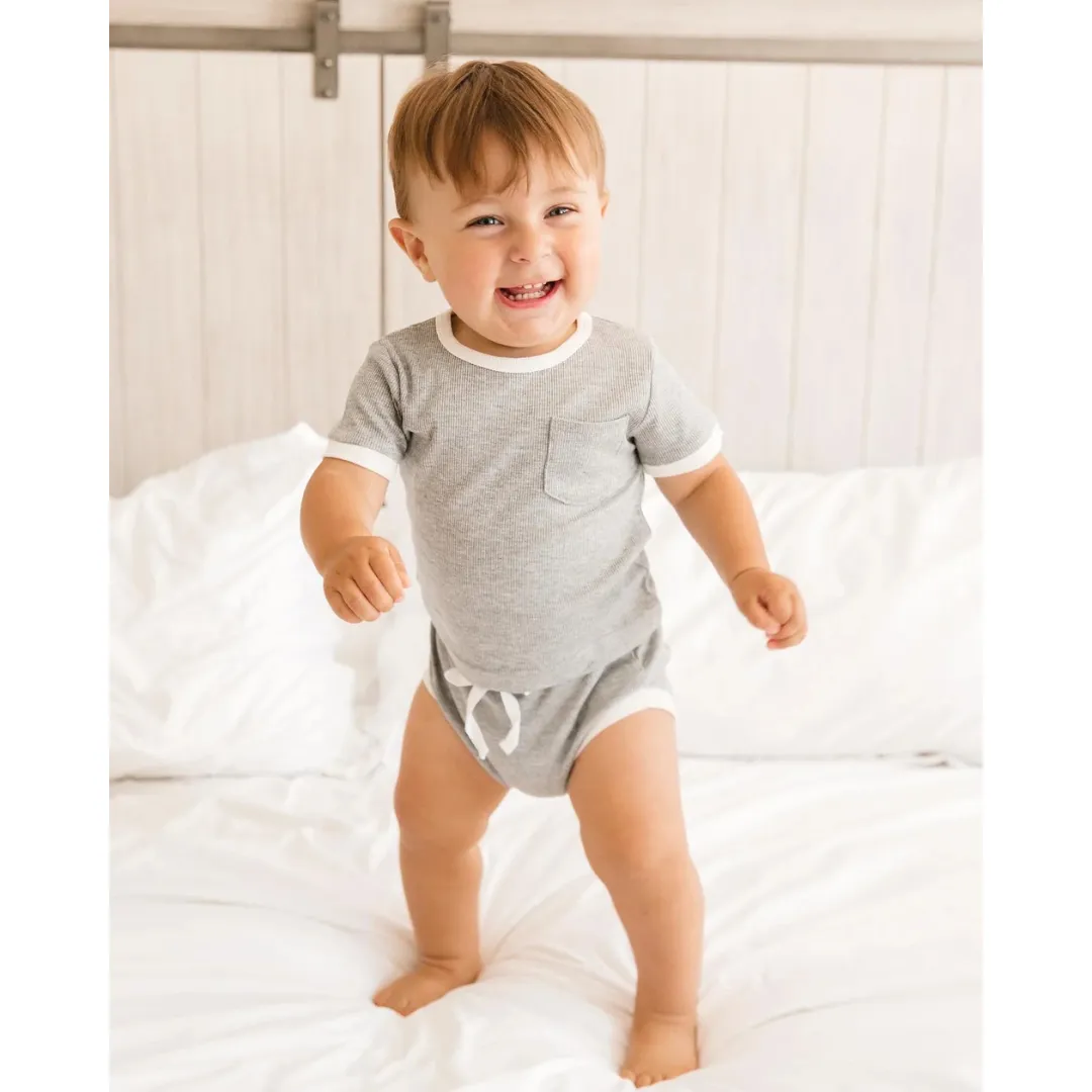 Snuggle Shield® Ribbed Bamboo 2-Piece Shorts Set