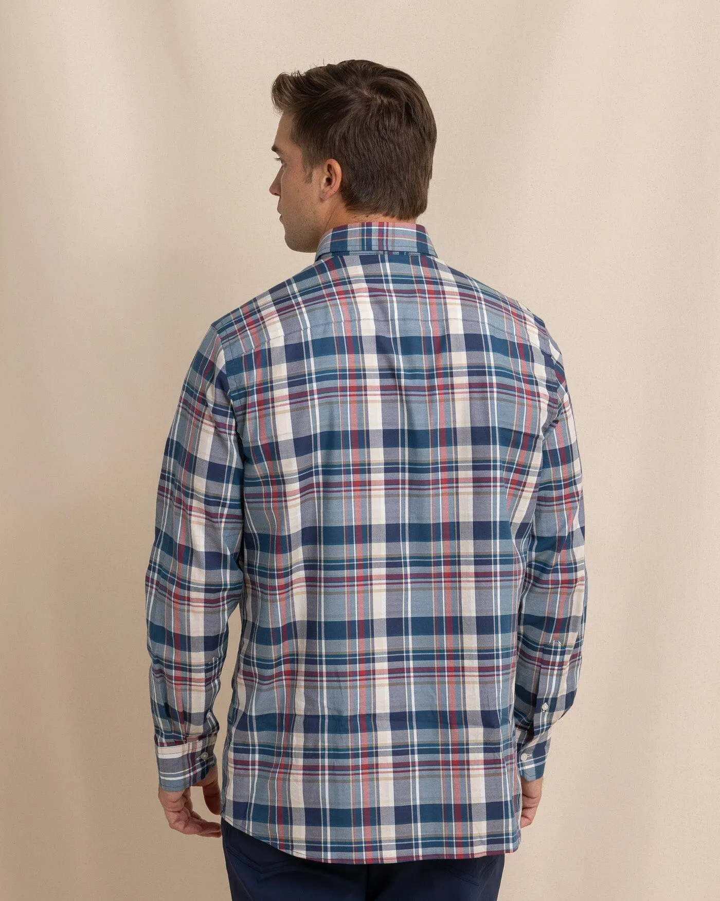 Southern Shores Plaid Skipjack Long Sleeve Sport Shirt