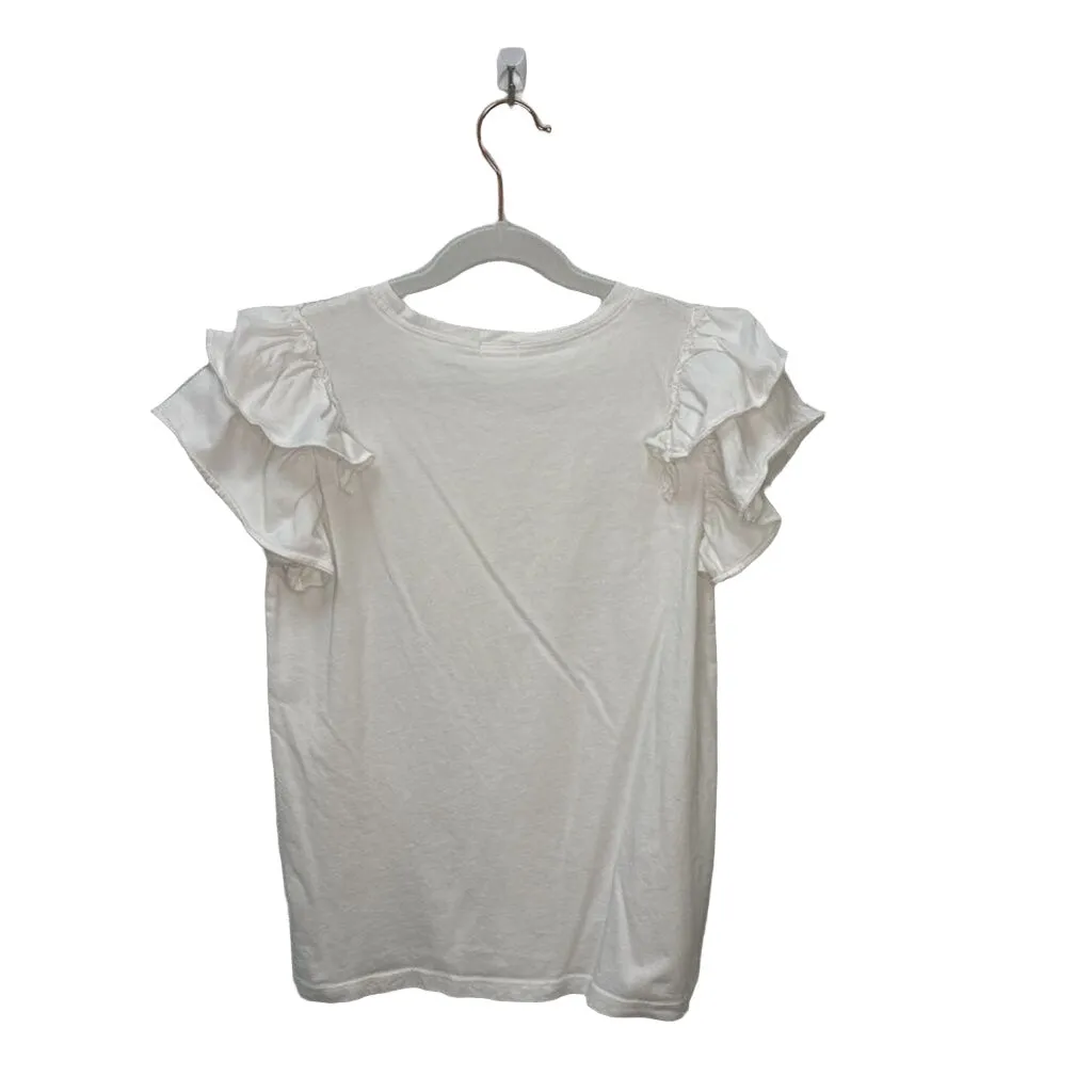 SS Cotton Top w/Ruffled Sleeves