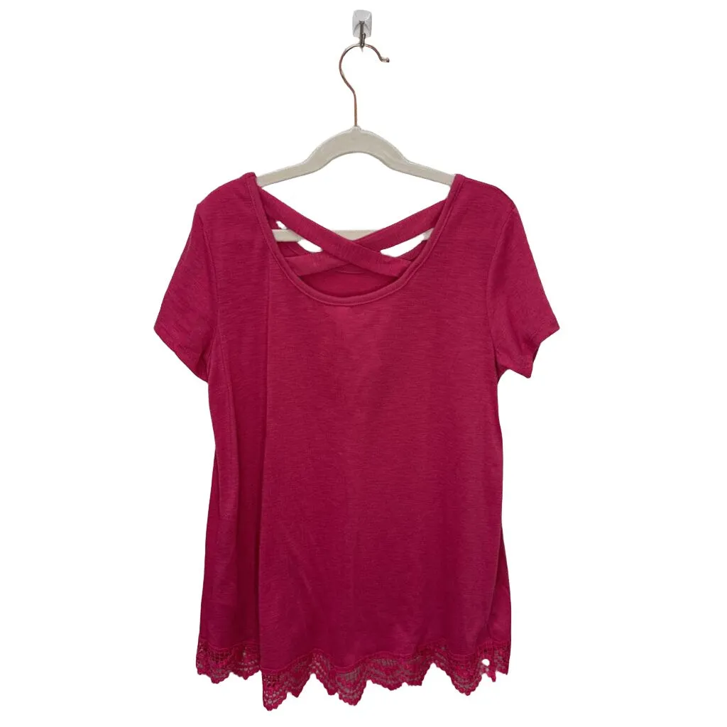 SS Top - Lace Around Hem