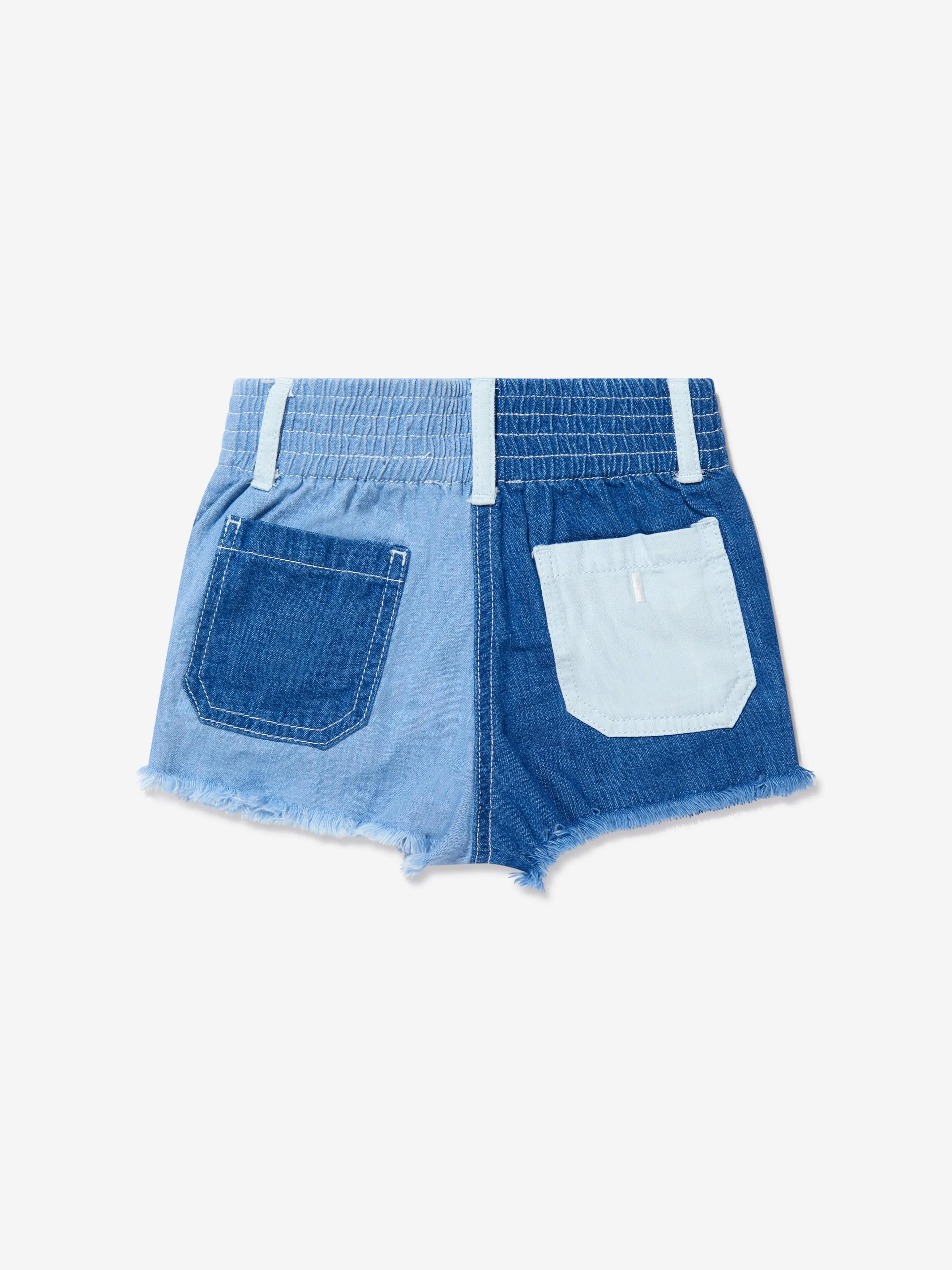 Stella McCartney Girls Cotton Denim Two-Tone Shorts