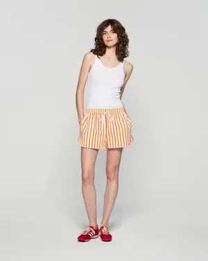 Striped Summer Shorts - White/Orange