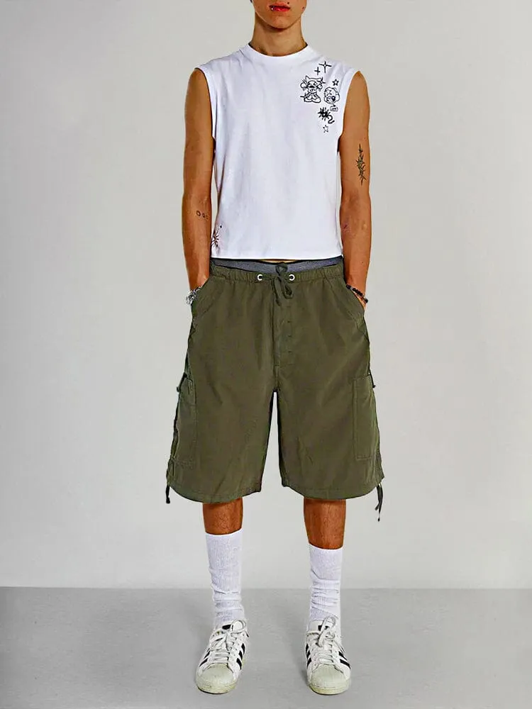 Stylish Drawstring Cargo Shorts