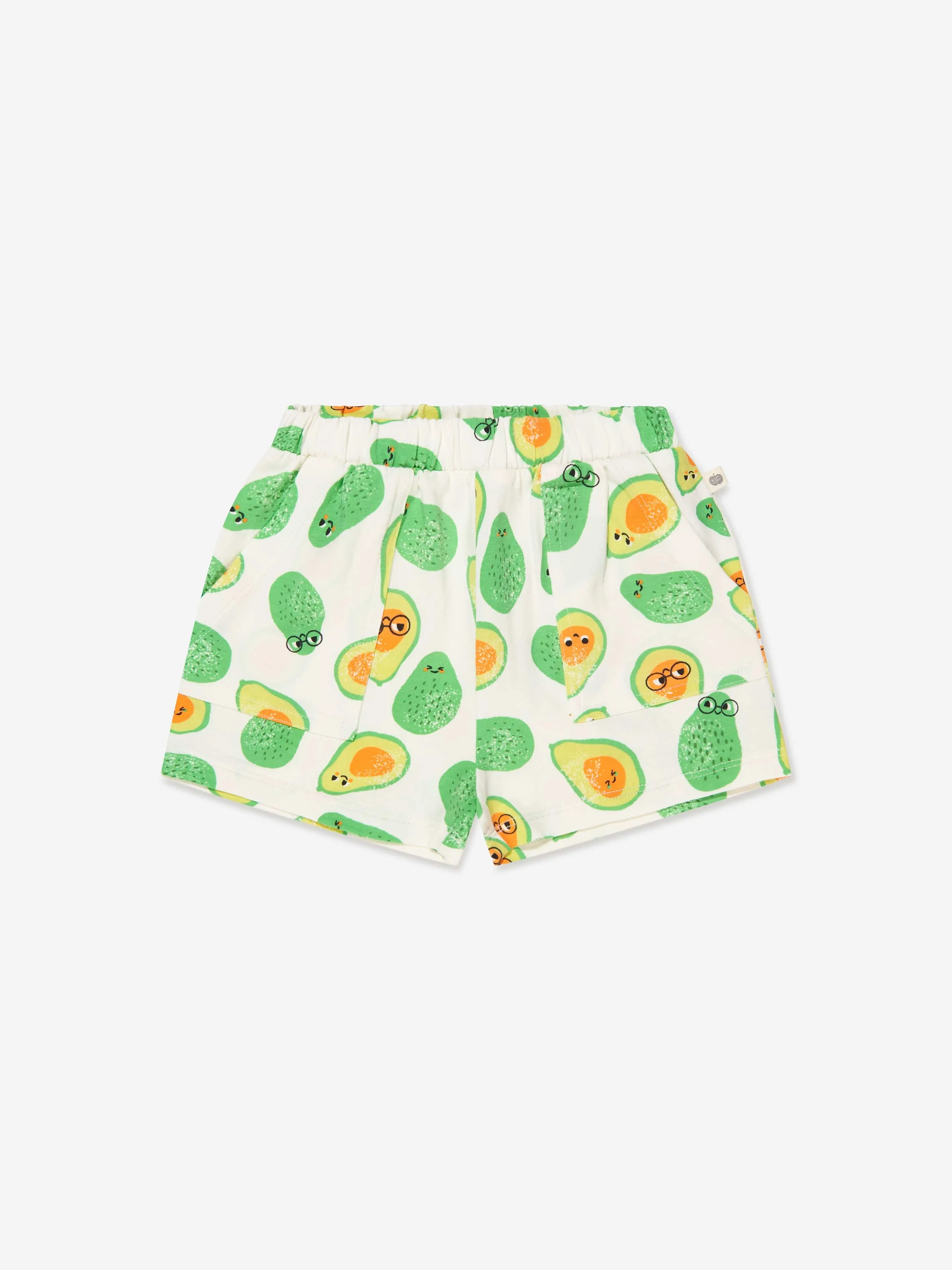 The Bonnie Mob Kids Organic Cotton Avocado Shorts in Ivory