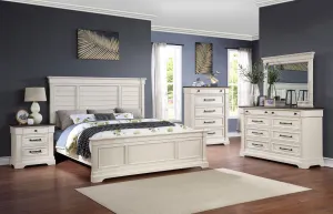 Woodbridge White 5 Piece Queen Panel Bedroom